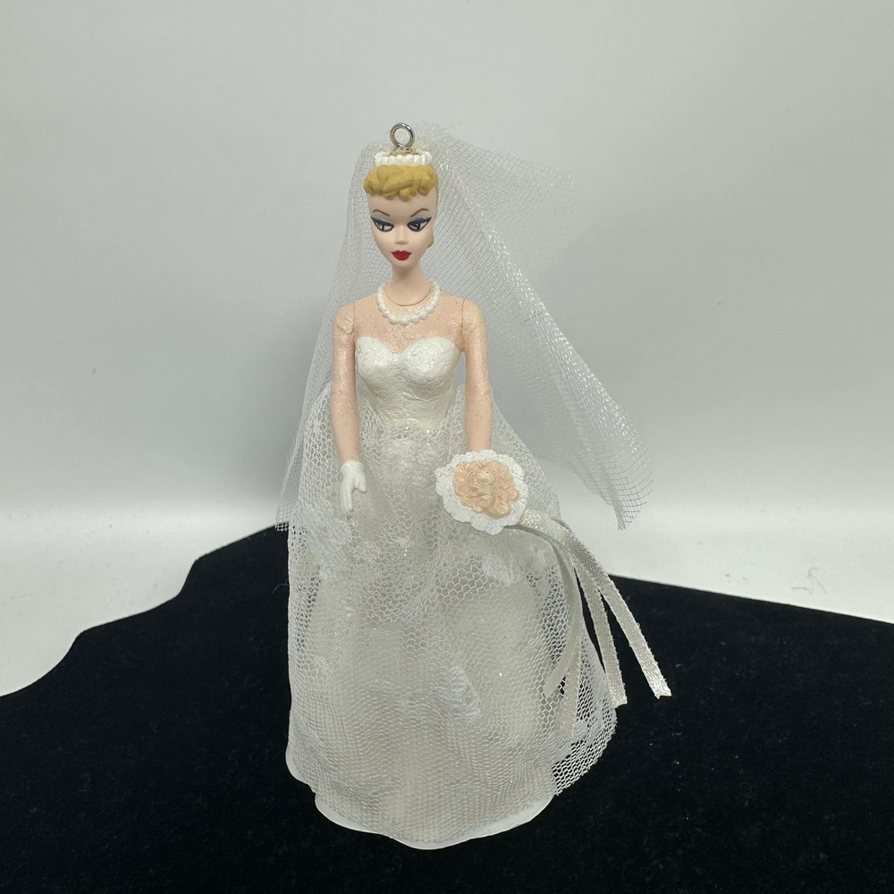 Barbie Ornament Female OS White Wedding Day 1997 Hallmark Keepsake Vintage Style
